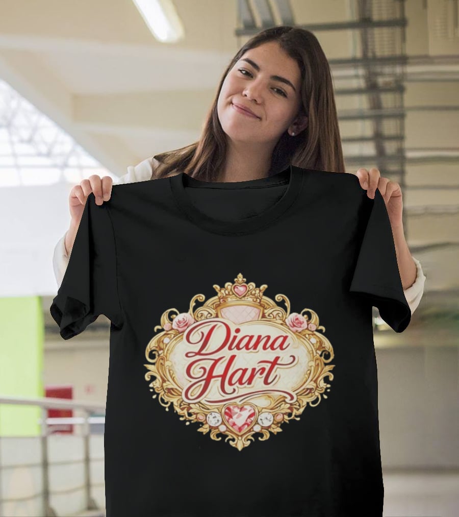 Diana Hart Royal Emblem With Ornate Crown And Heart T-Shirt