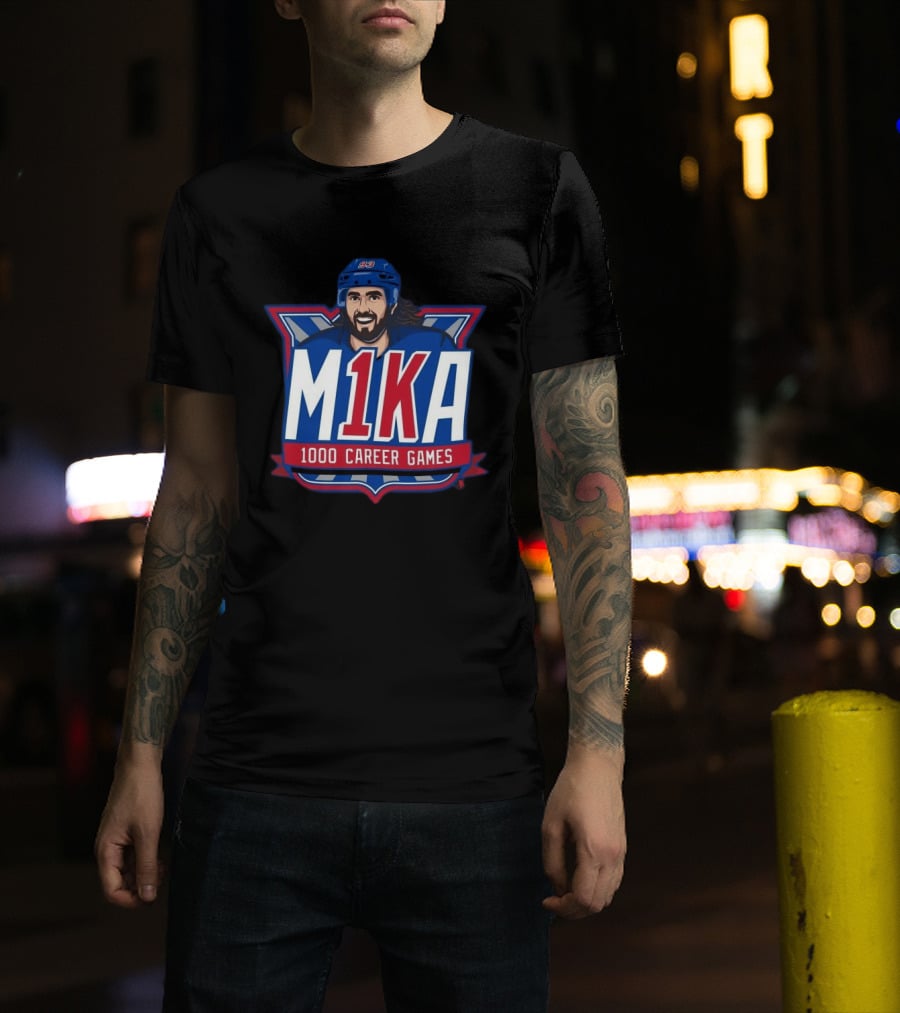 M1KA 1000 Career Games Hockey Milestone Celebration T-Shirt
