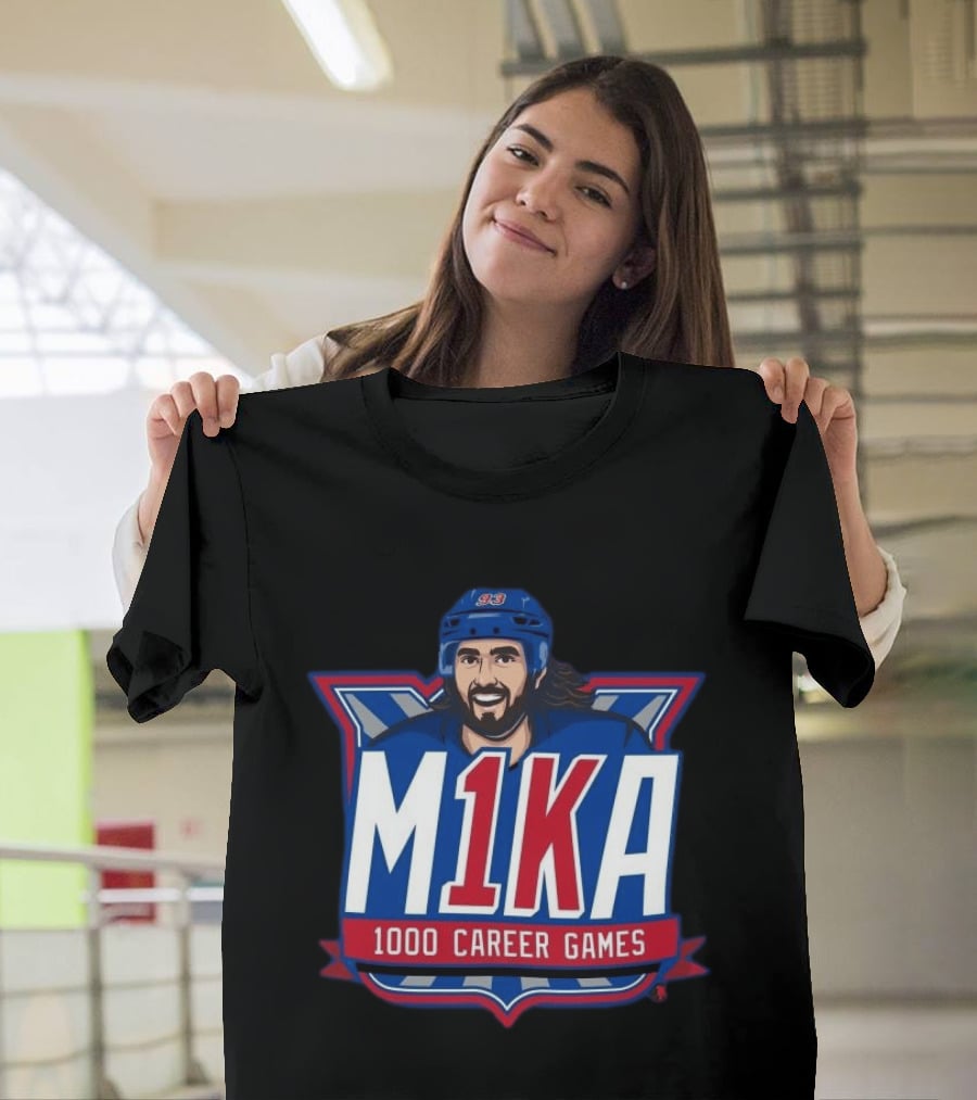 M1KA 1000 Career Games Hockey Milestone Celebration T-Shirt