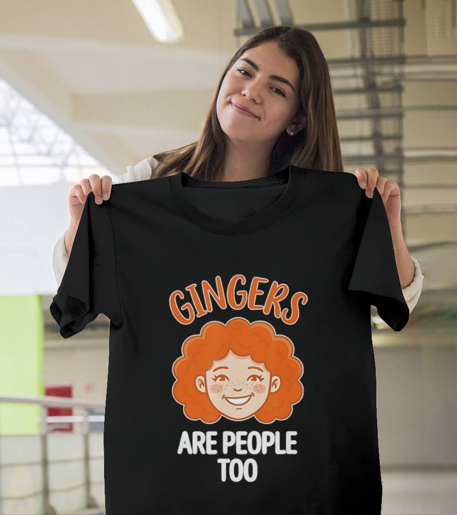 Gingers Are People Too Redhead Pride Fun Cartoon T-Shirt
