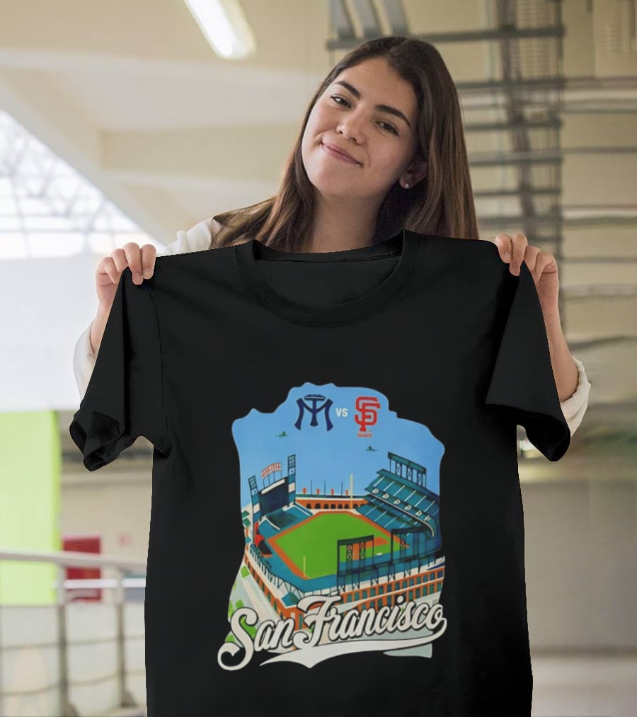 San Francisco Giants Stadium Matchup Baseball Artform T-Shirt