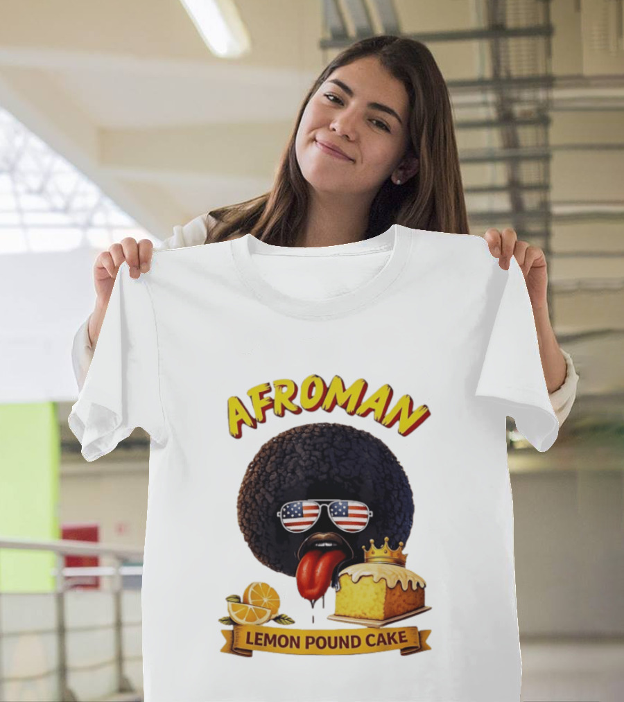Afroman Lemon Pound Cake Sunglasses Tongue Crown Lemons T-Shirt