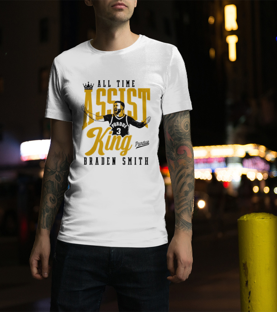 All Time Assist King Braden Smith Purdue Boilermakers T-Shirt