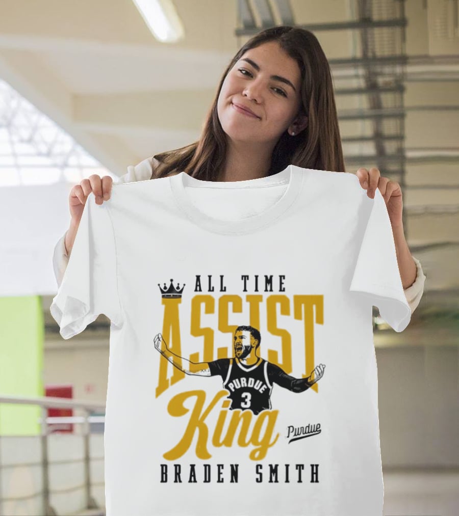 All Time Assist King Braden Smith Purdue Boilermakers T-Shirt
