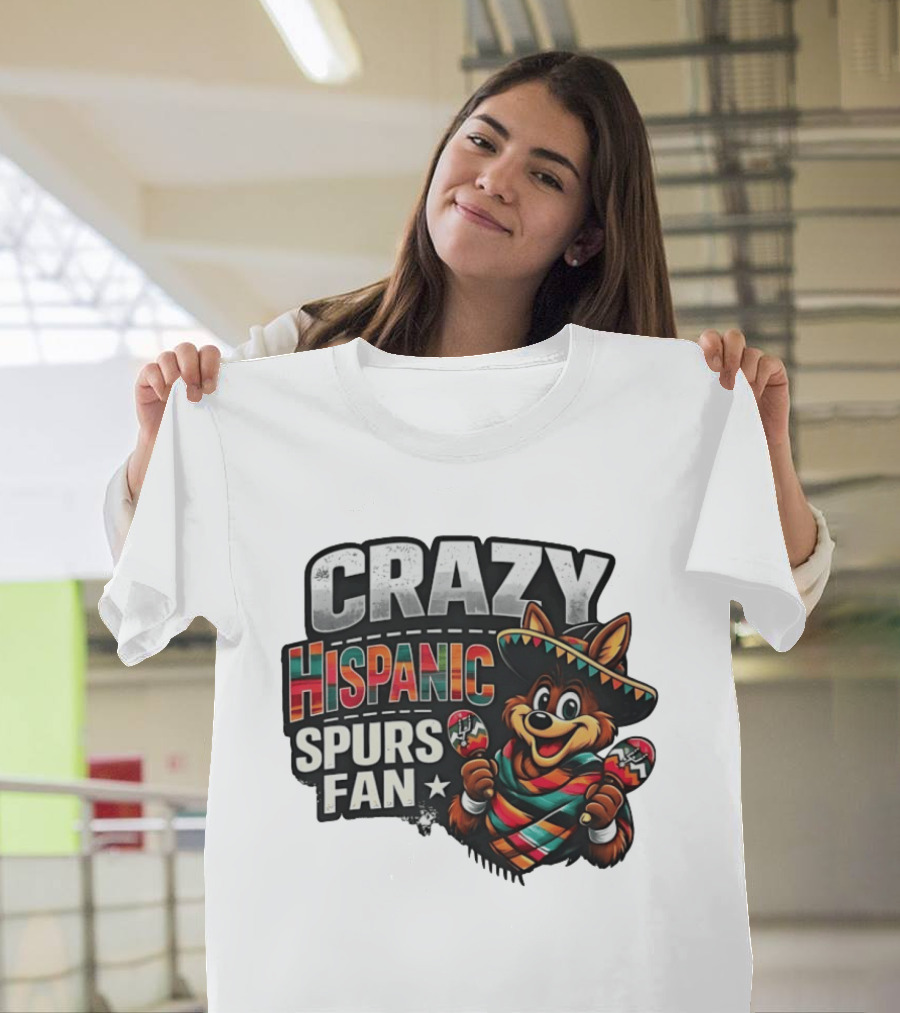 Crazy Hispanic Spurs Fan Sombrero And Maracas T-Shirt