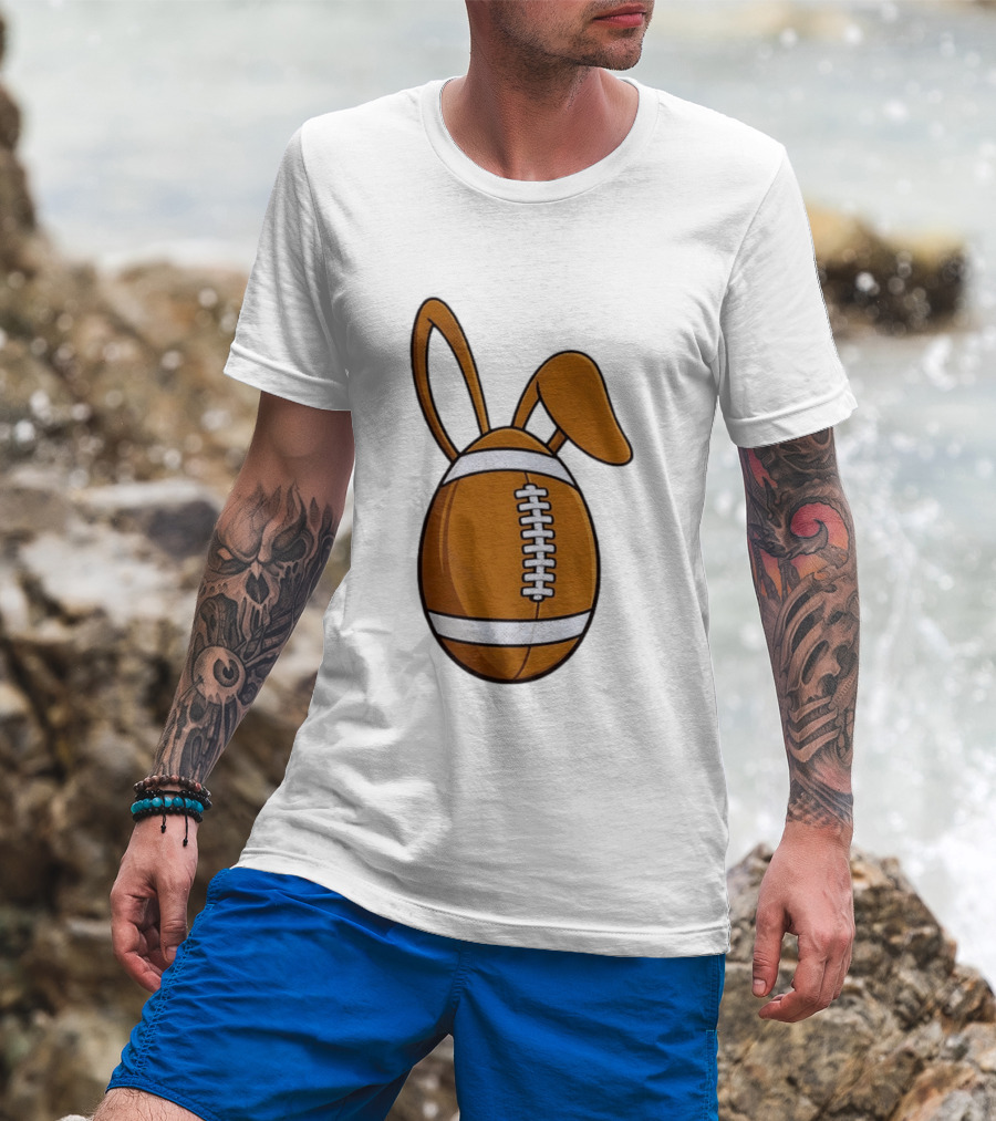 Easter Bunny Ears Football Egg Happy Easter T-Shirt