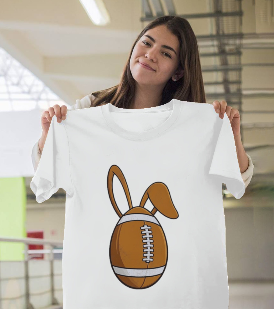 Easter Bunny Ears Football Egg Happy Easter T-Shirt