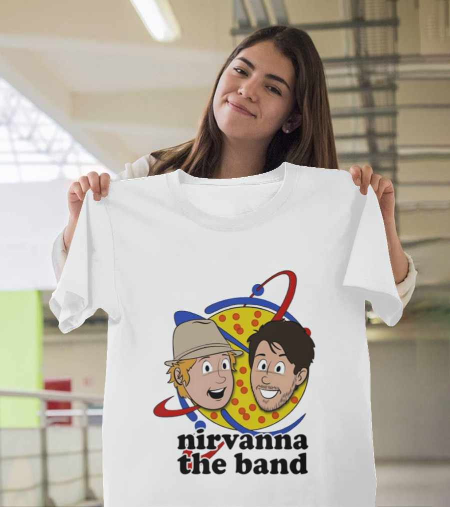 Nirvanna The Band Cartoon Characters With Animated Planetary T-Shirt