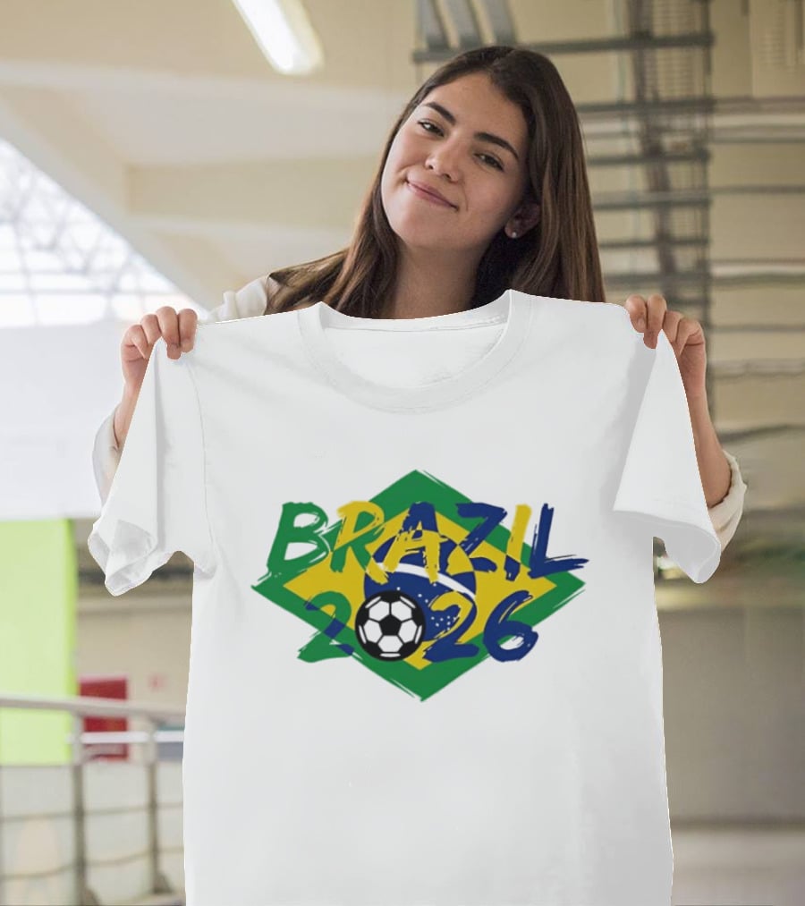 Brazil 2026 World Cup Soccer Team Flag T-Shirt