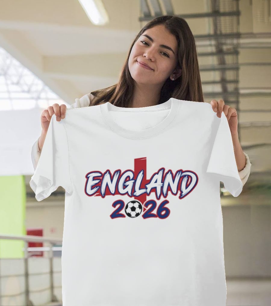 England 2026 Soccer Cross Football T-Shirt