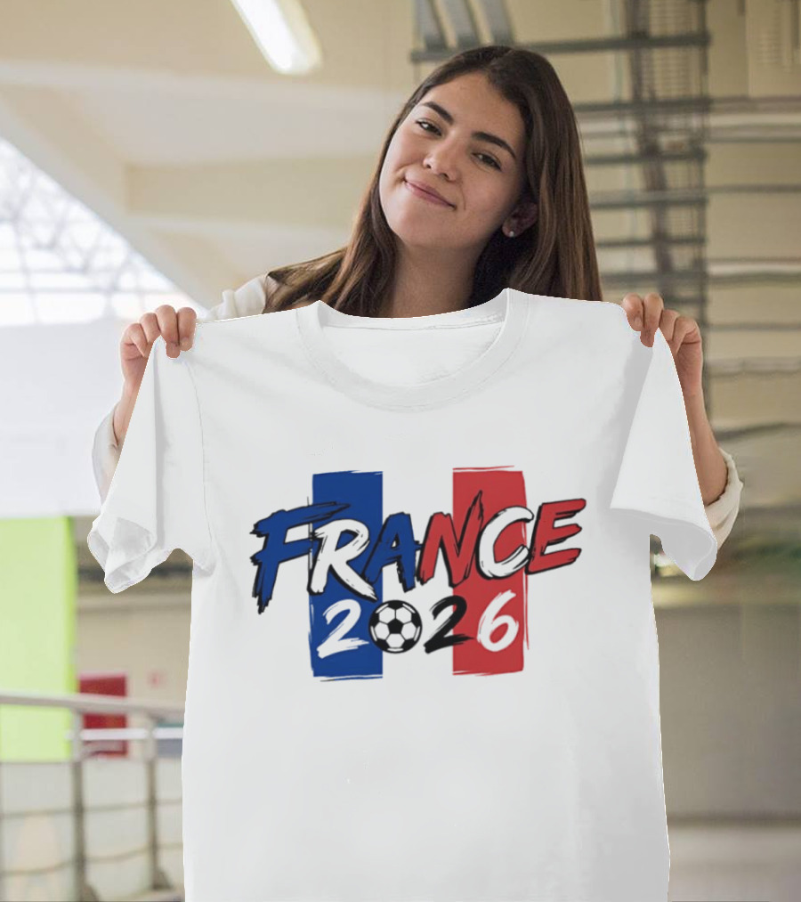 France 2026 Soccer World Cup Blue Red T-Shirt