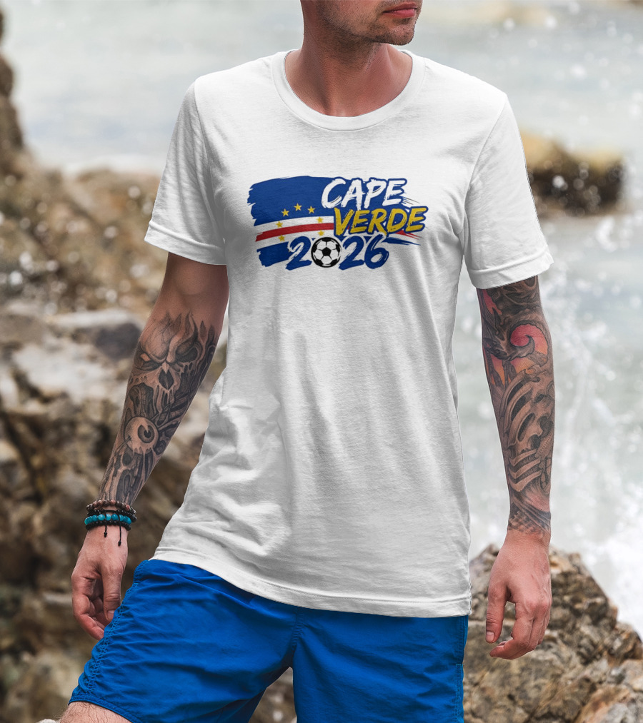 Cape Verde 2026 World Cup Soccer Stars National Team Five Stars Blue Red Banner T-Shirt