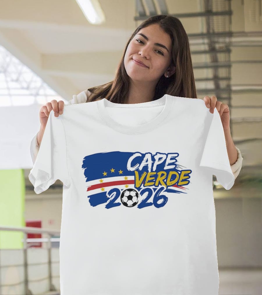 Cape Verde 2026 World Cup Soccer Stars National Team Five Stars Blue Red Banner T-Shirt