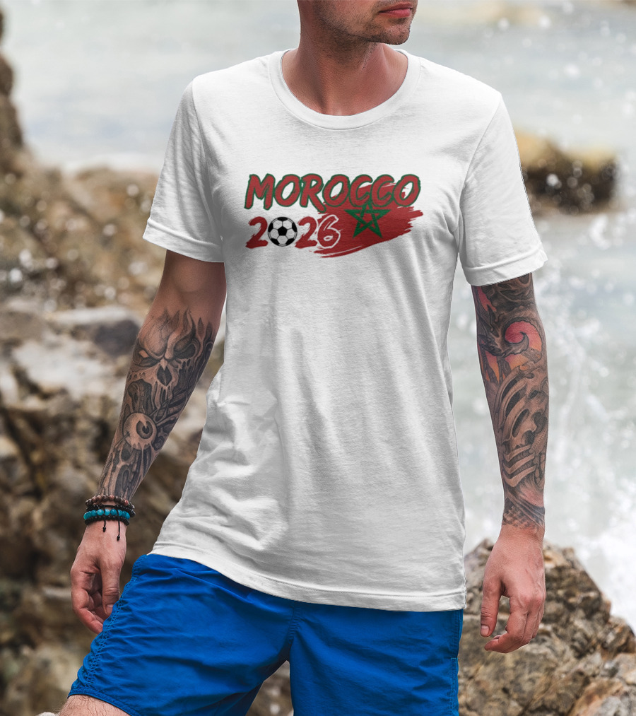 Morocco 2026 World Cup Soccer Ball Star T-Shirt