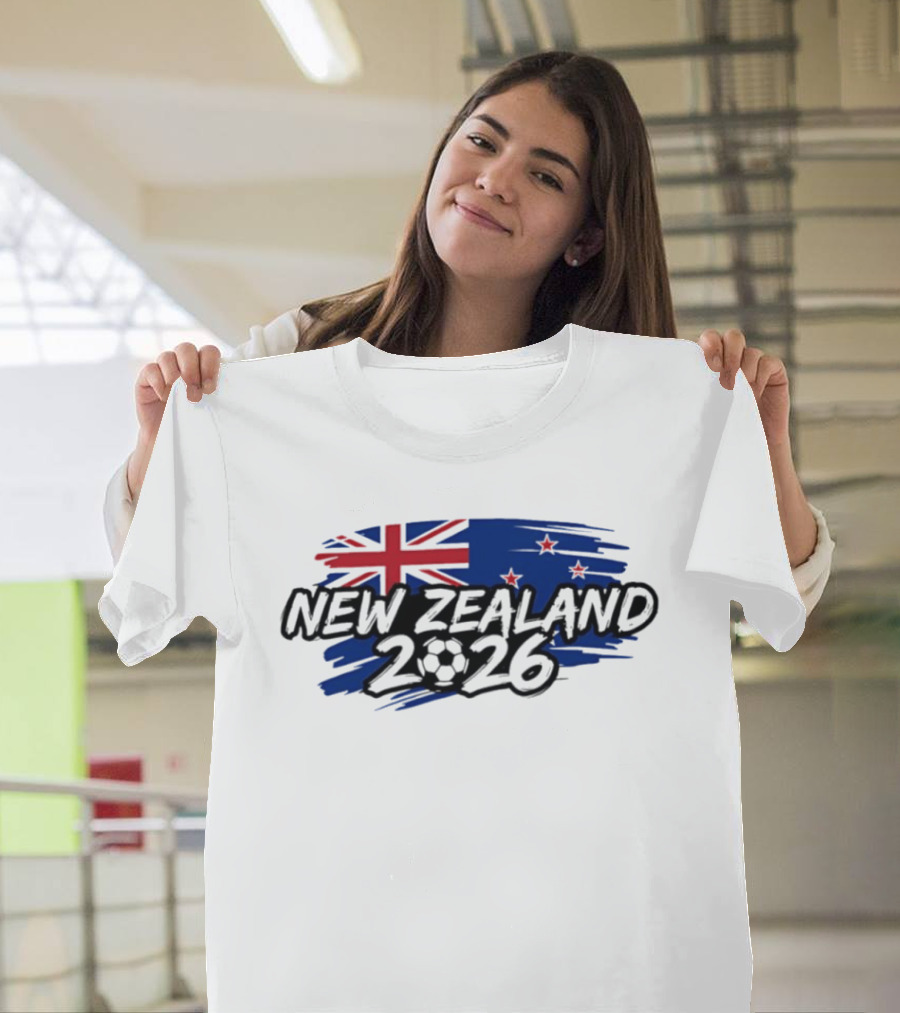 New Zealand 2026 National Team Flag And Soccer Ball T-Shirt