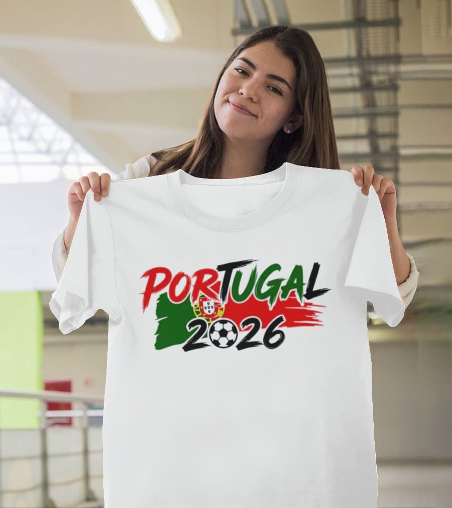 Portugal 2026 World Cup National Team Soccer Flag Crest T-Shirt