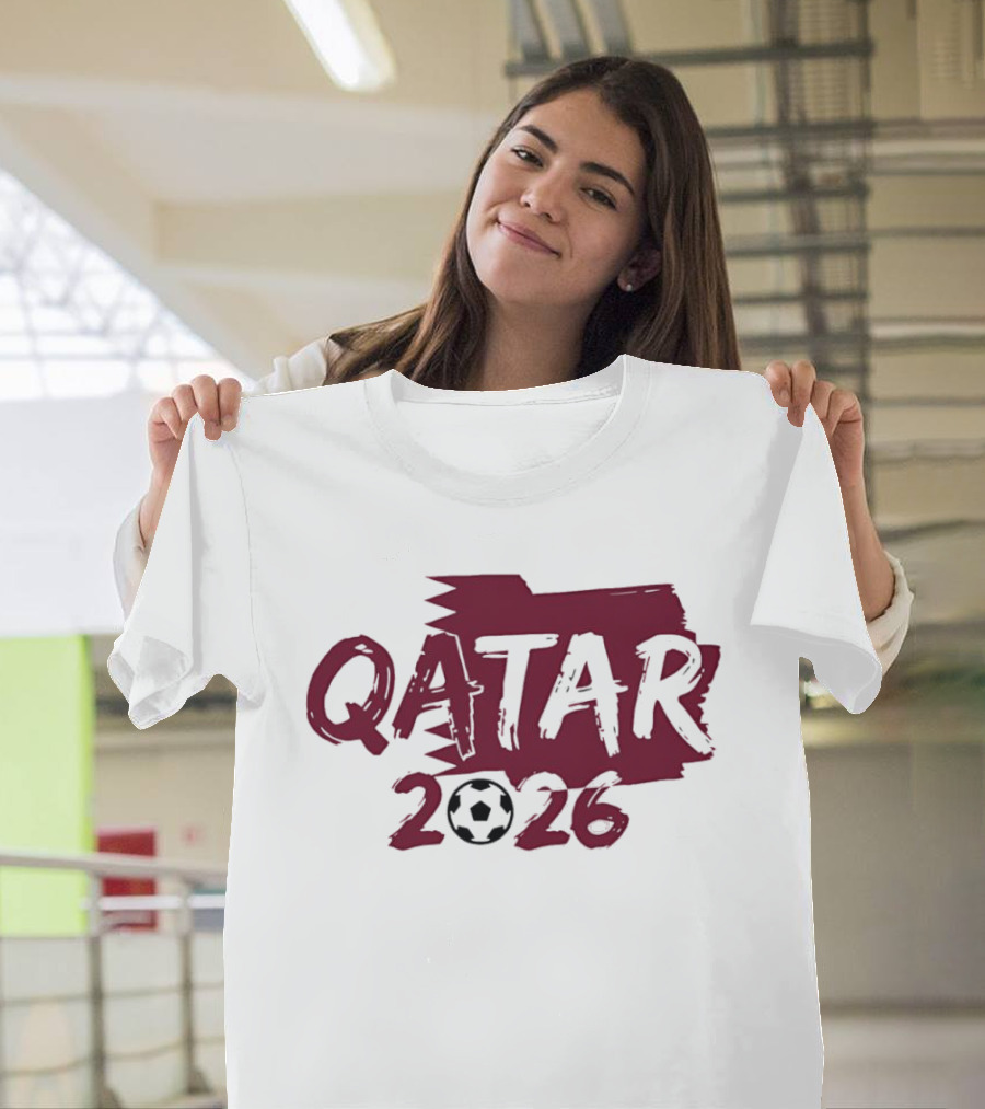 Qatar 2026 Soccer Celebration With Football T-Shirt