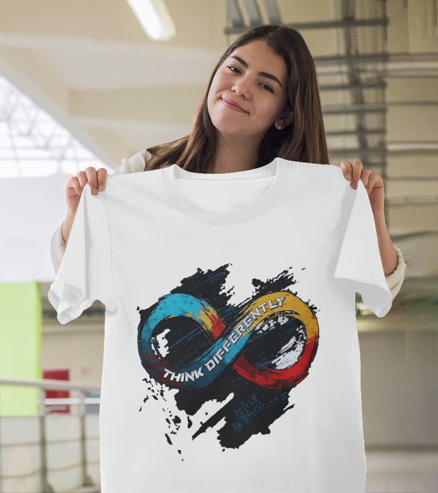 Think Differently Infinity Symbol Autism Awareness T-Shirt