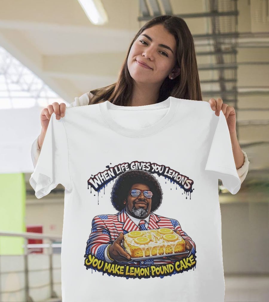 When Life Gives You Lemons You Make Lemon Pound Cake Patriotic Suit And Sunglasses T-Shirt