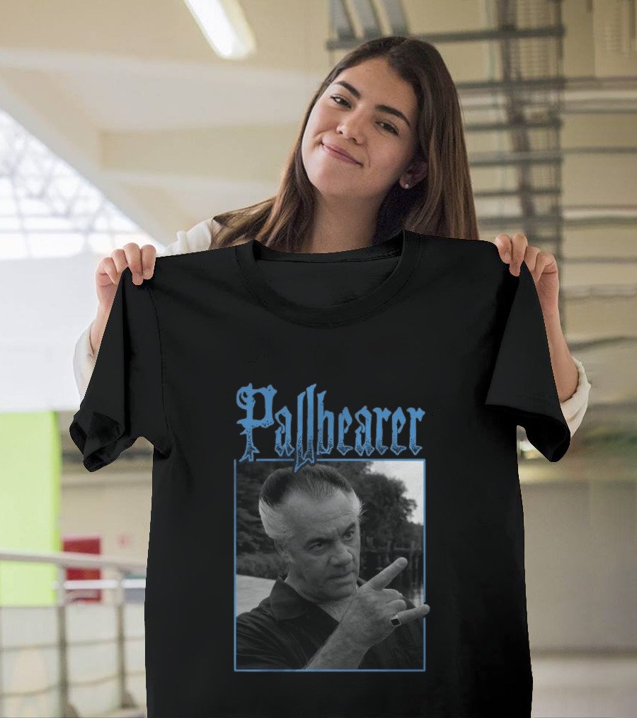 Pallbearer Gothic Font With Man Pointing Finger T-Shirt