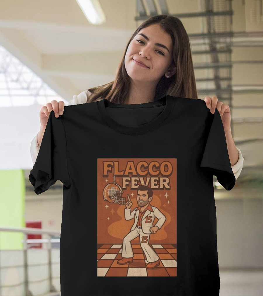 Flacco Fever Cleveland Browns 15 Football Retro Disco T-Shirt
