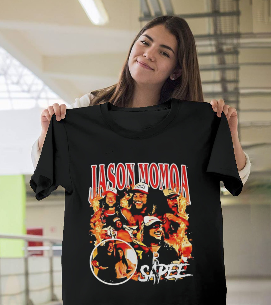 Jason Momoa Sapee Blazing Fire Faces T-Shirt