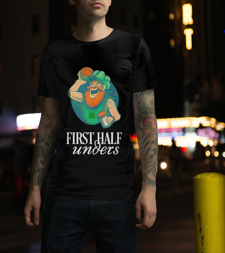 Leprechaun First Half Unders Basketball Beer T-Shirt