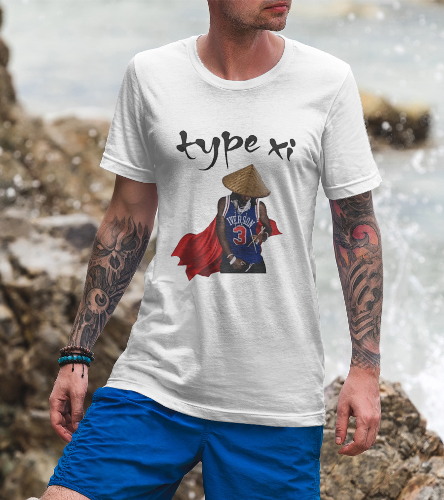 Allen Iverson 3 Jersey Type XI Conical Hat Red Cape T-Shirt