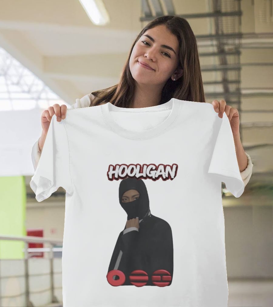 Hooligan Masked Style With BTS Concert Red Accents T-Shirt