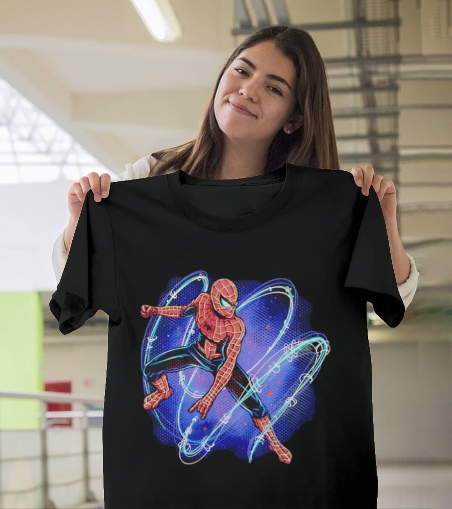 Spider Man Marvel Hero With Magnetic Field Lines And Maximum Spider Senses T-Shirt