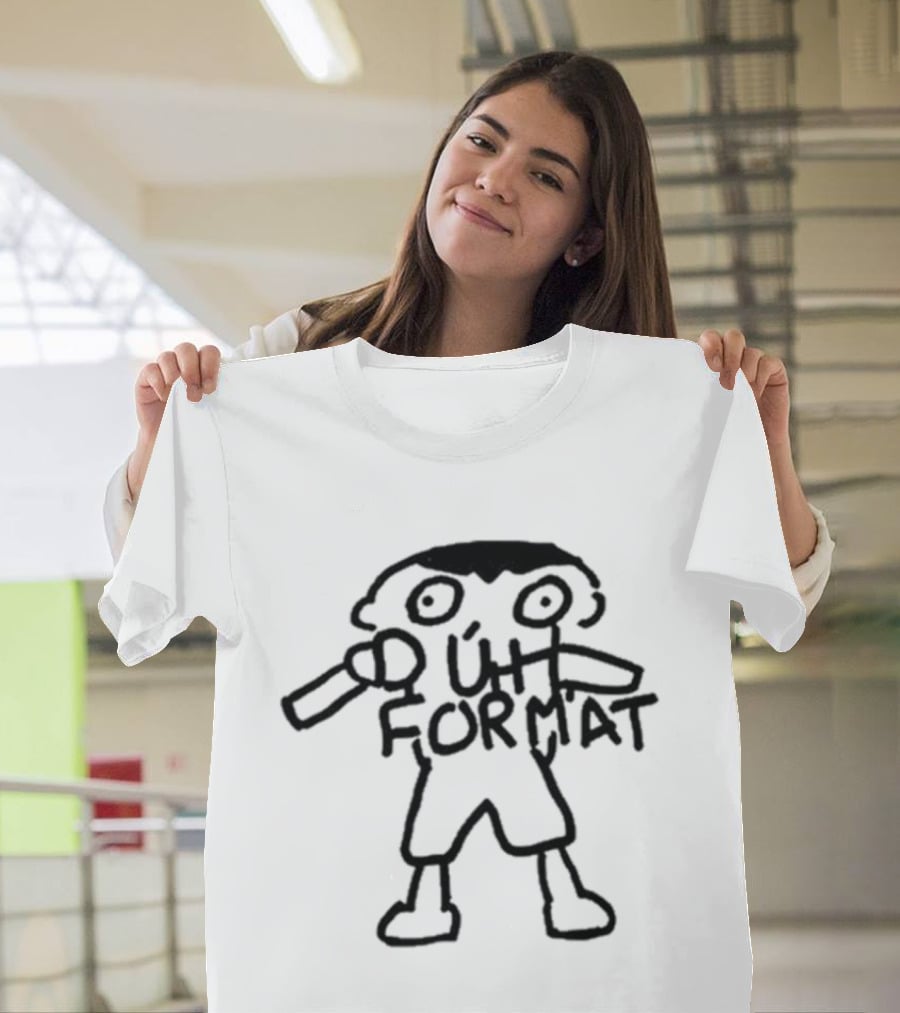New The Format Levon Seafoam Duh Format Stick Figure T-Shirt