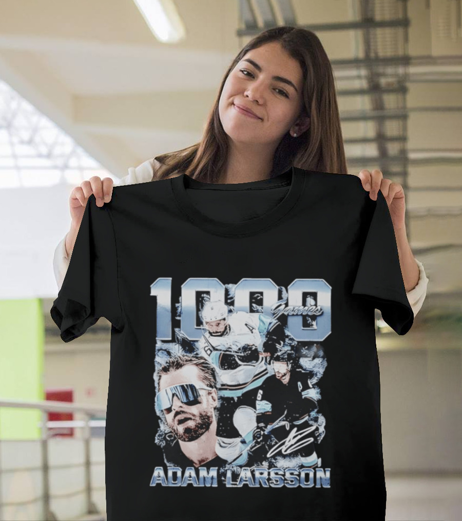 Adam Larsson Seattle 1000 Games Celebration F&B Digitally Printed T-Shirt