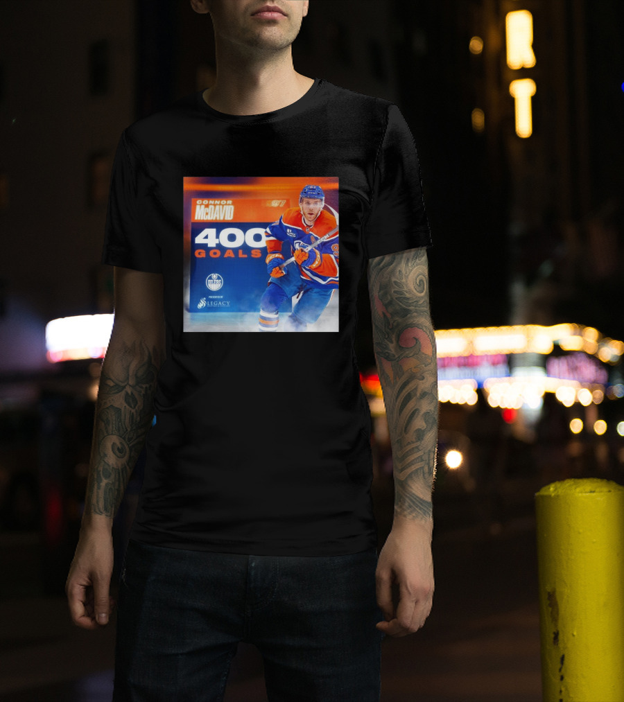 Connor McDavid 400 Goals Edmonton Oilers Legacy Sports Excellence T-Shirt