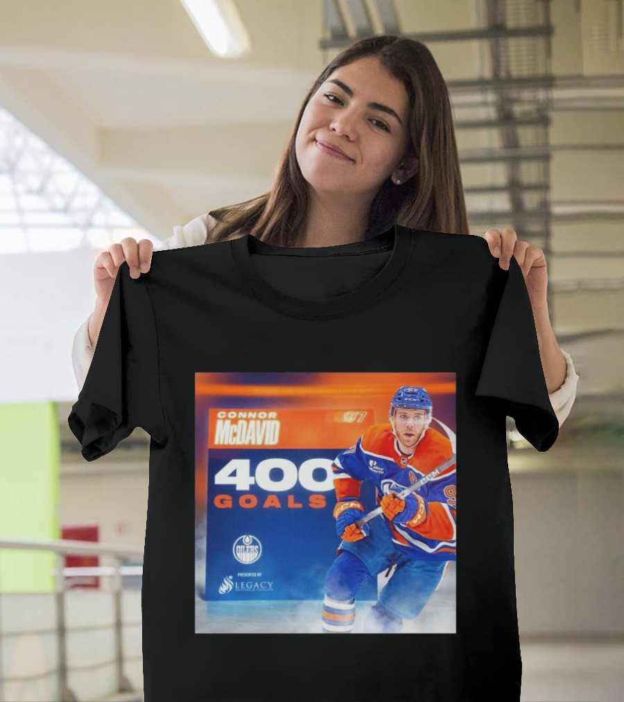 Connor McDavid 400 Goals Edmonton Oilers Legacy Sports Excellence T-Shirt