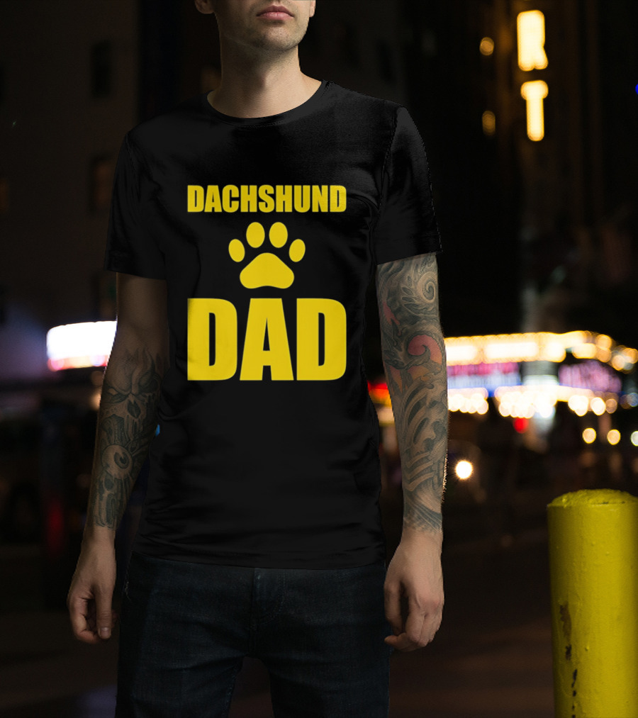 Dachshund Dad Wiener Dog Paw Print T-Shirt