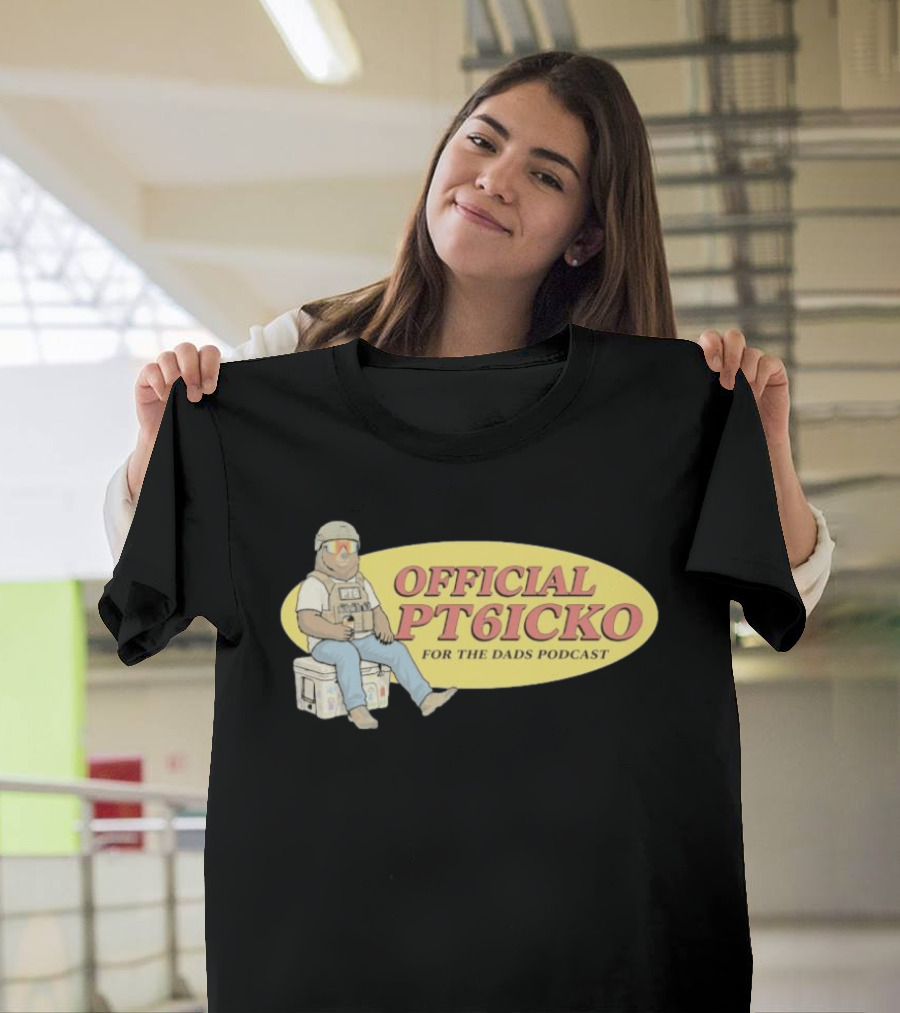For The Dads Podcast Official PT6icko Bear Sitting On Cooler T-Shirt