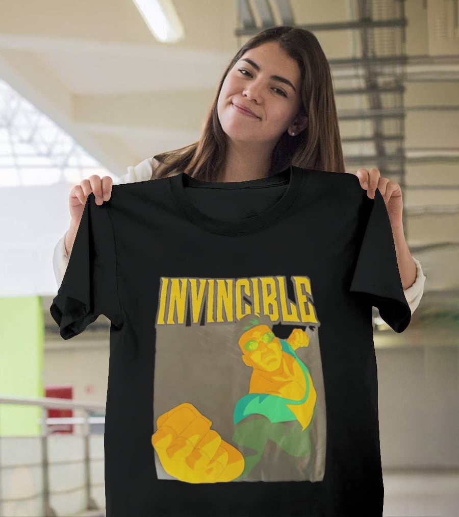 Invincible Superhero Bold Fist Action Pose T-Shirt