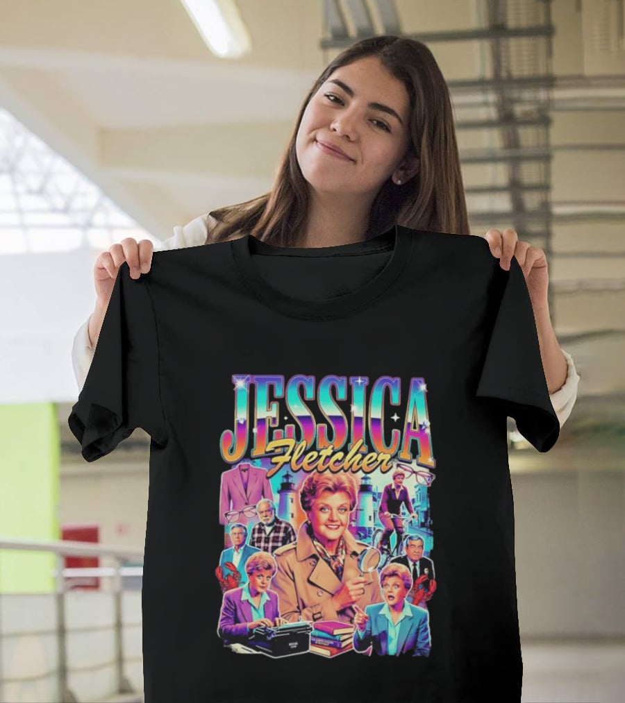 Jessica Fletcher Angela Lansbury Murder She Wrote Retro Collage T-Shirt