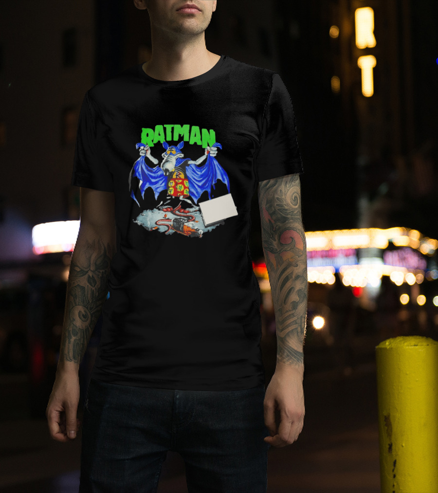 Ratman Comic Parody Superhero Character With Cape And Rats T-Shirt