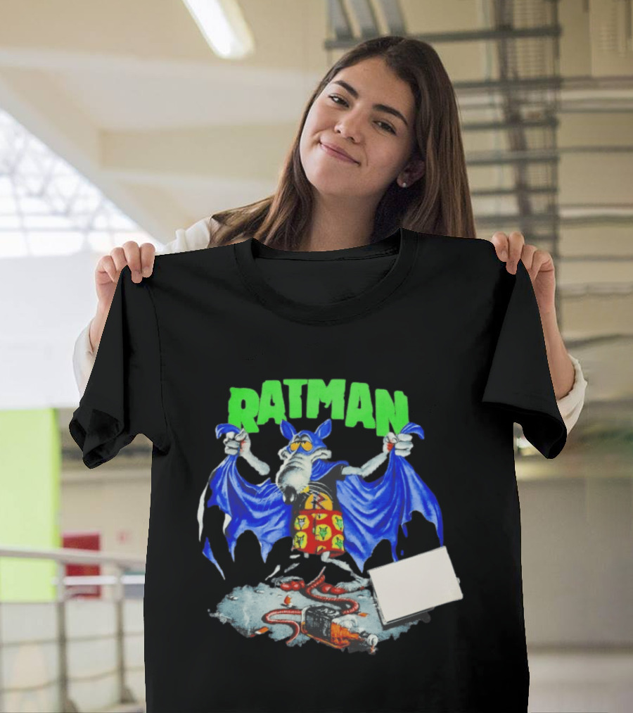 Ratman Comic Parody Superhero Character With Cape And Rats T-Shirt