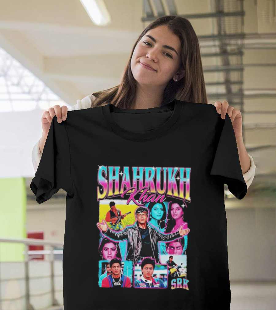 SHAHRUKH KHAN SRK Kajol Juhi Chawla Guitar Motorcycle T-Shirt