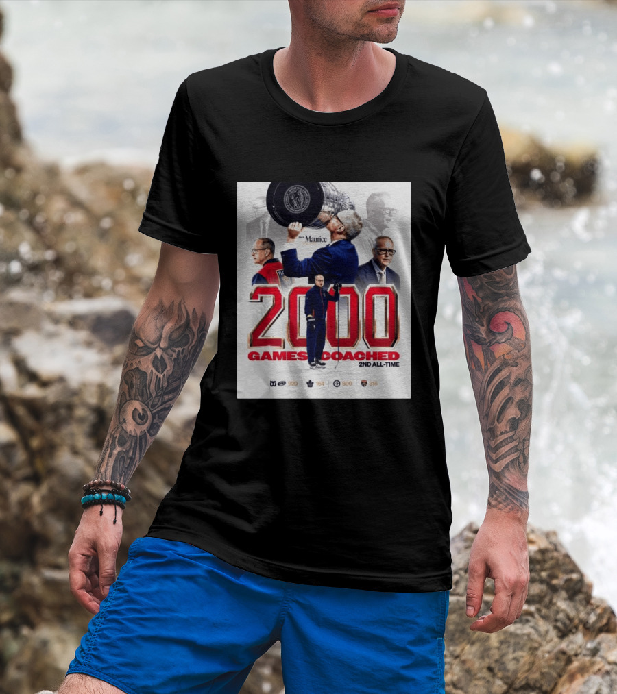 Paul Maurice NHL 2000 Games Coached 2nd All Time Vintage Hockey T-Shirt