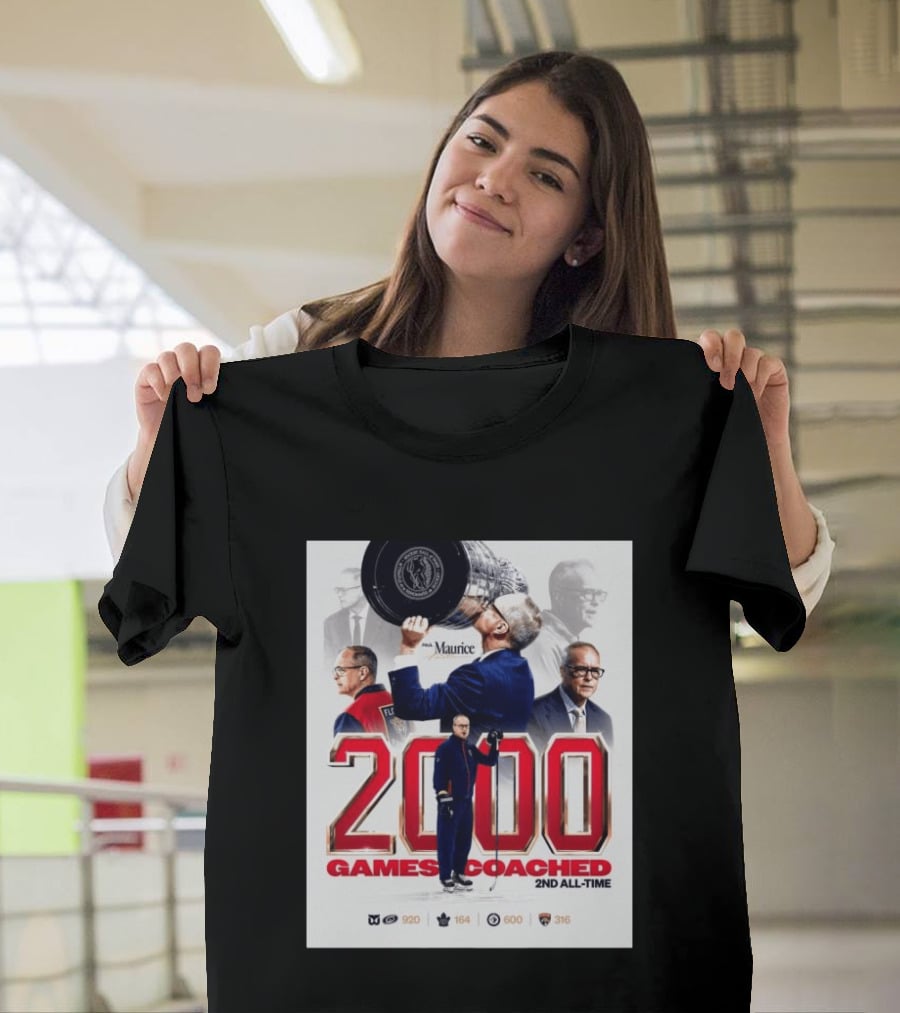 Paul Maurice NHL 2000 Games Coached 2nd All Time Vintage Hockey T-Shirt