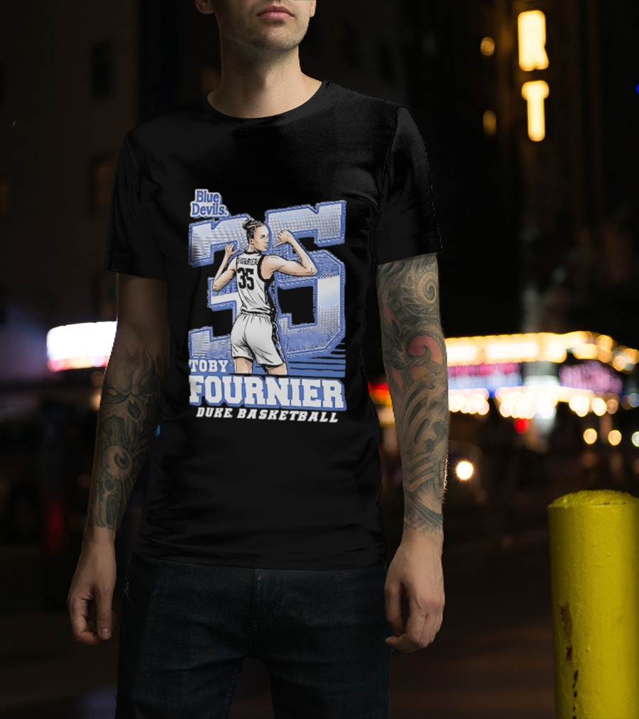 Toby Fournier Duke Blue Devils 35 Basketball Player T-Shirt
