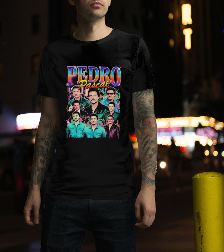 Pedro Pascal Multicolored Collage Actor T-Shirt