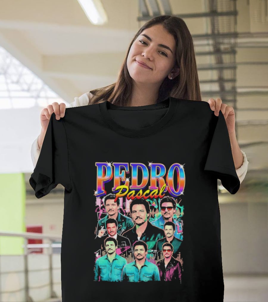 Pedro Pascal Multicolored Collage Actor T-Shirt