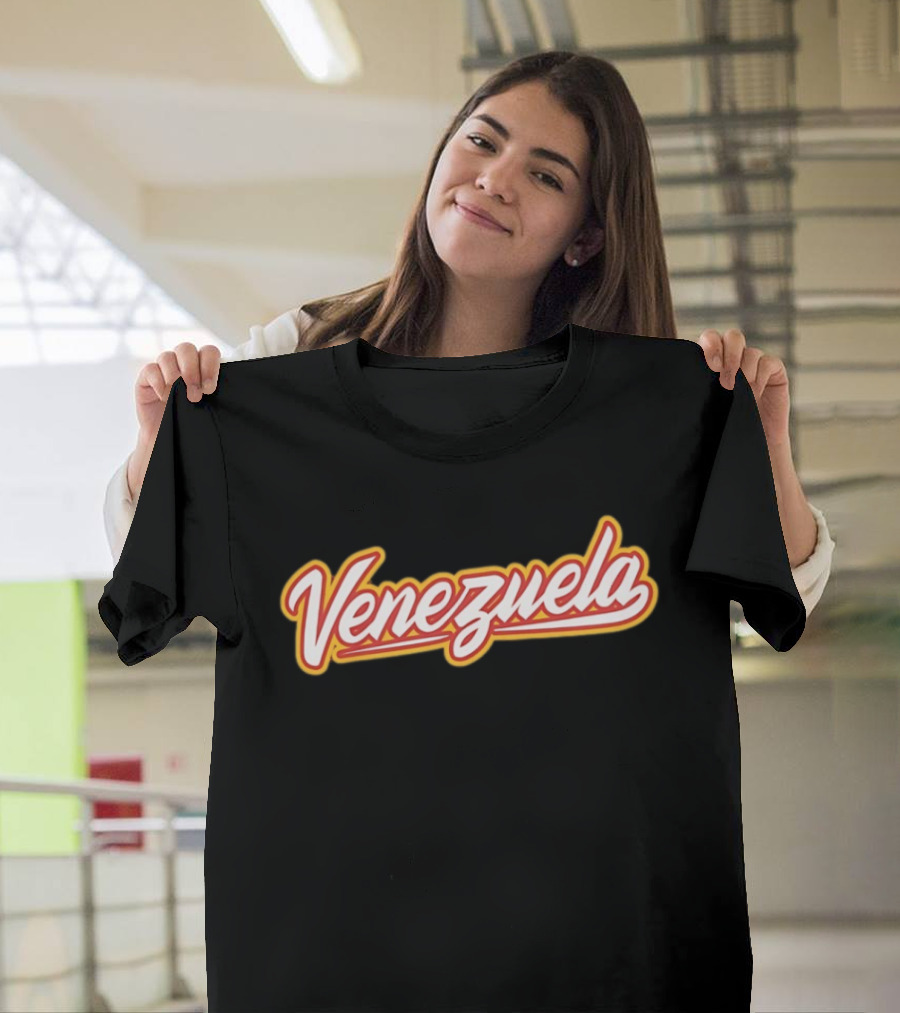 Venezuela Baseball 2026 Retro Style Script T-Shirt