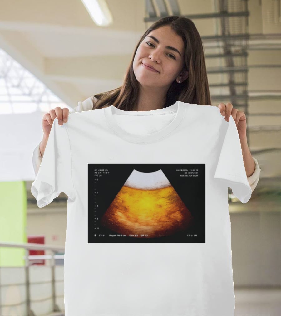 Beer Ultrasound Image Not Safe For Liver T-Shirt