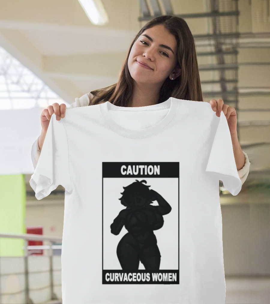 Caution Curvaceous Women 2026 Bold Silhouette Warning T-Shirt
