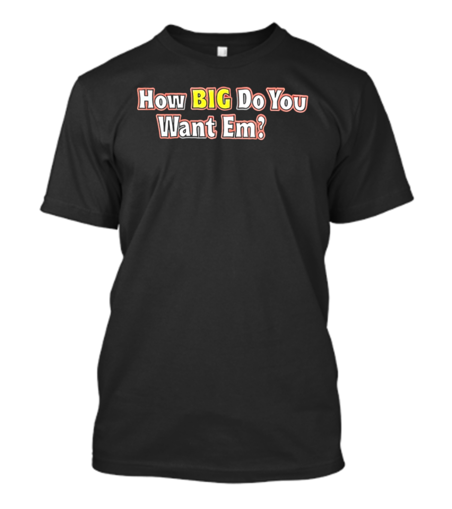 How BIG Do You Want Em Oversized Humor Question Phrase T-Shirt